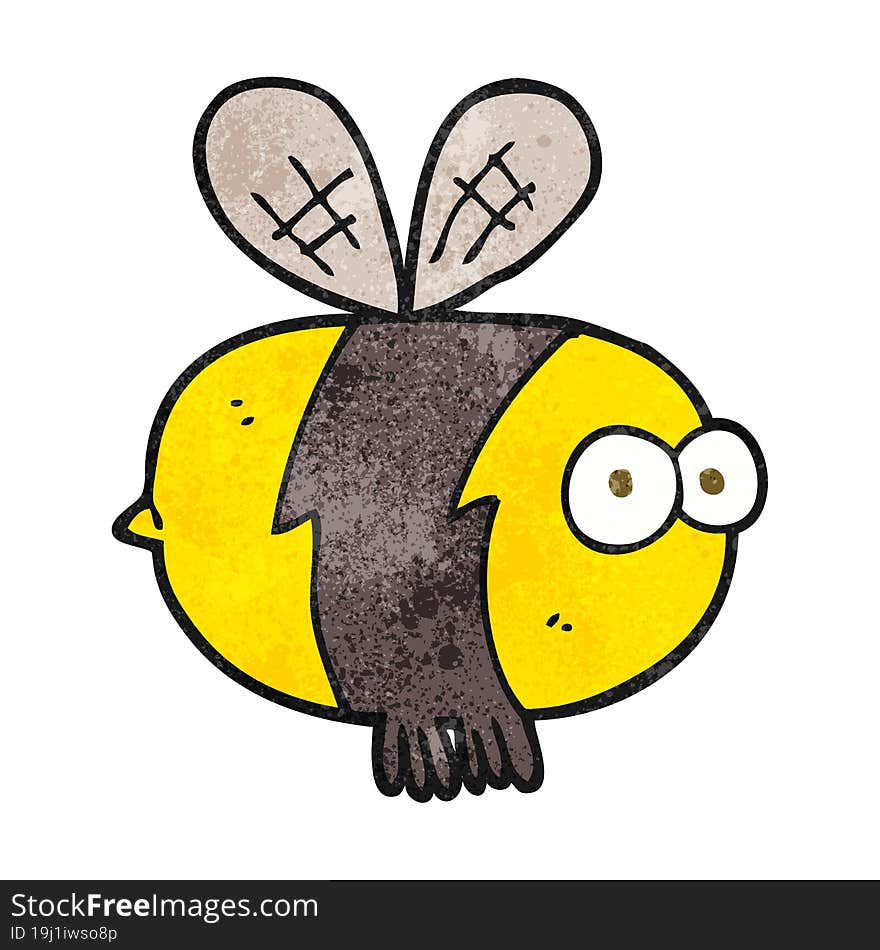 freehand textured cartoon bee