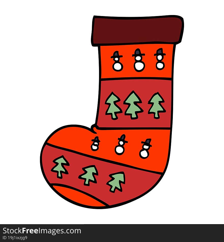 cartoon doodle christmas stocking