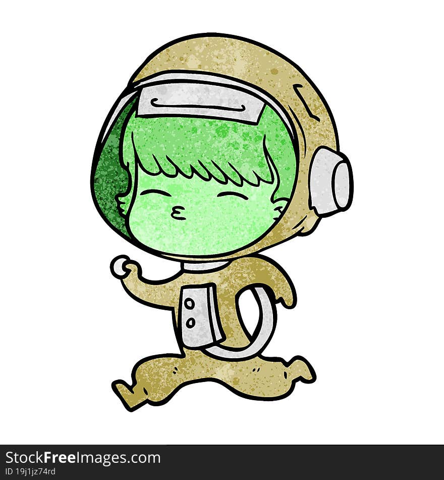 cartoon curious running astronaut. cartoon curious running astronaut