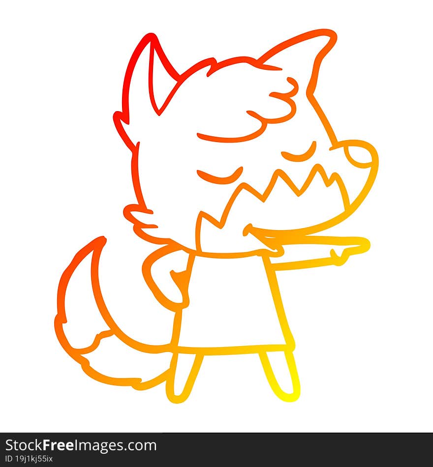 warm gradient line drawing friendly cartoon fox girl