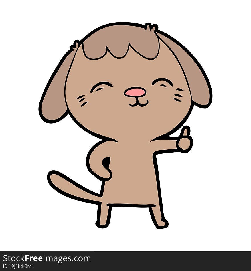 happy cartoon dog giving thumbs up sign. happy cartoon dog giving thumbs up sign