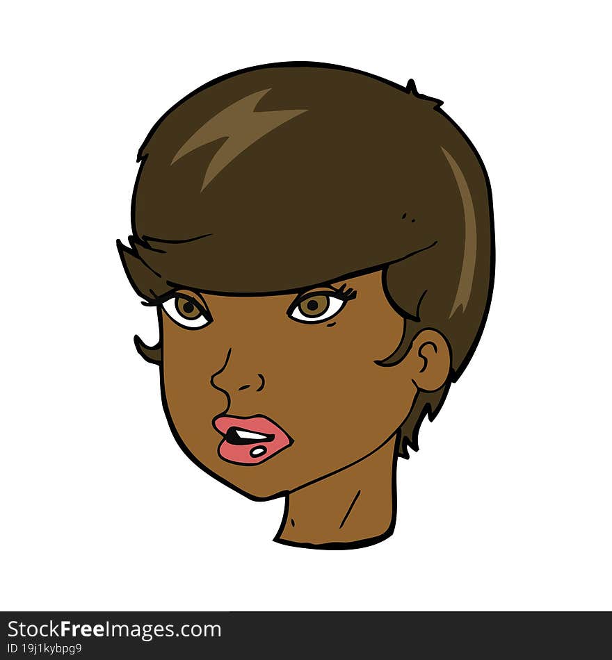 cartoon pretty female face