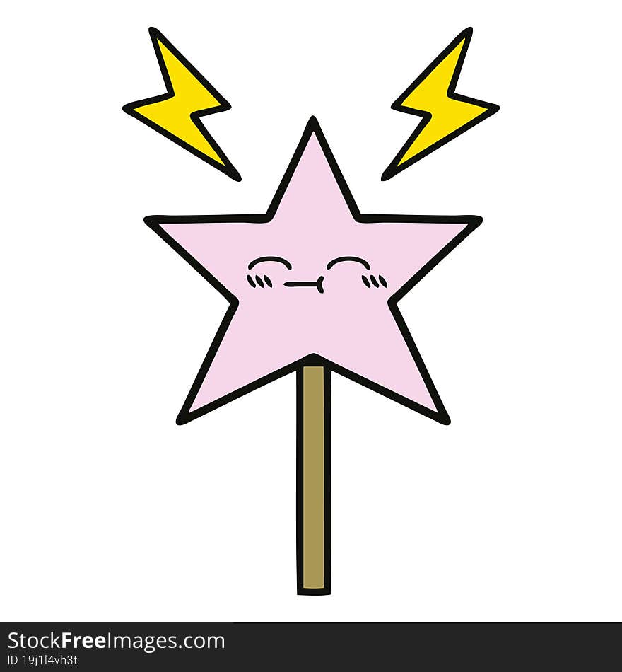 cute cartoon of a magic wand. cute cartoon of a magic wand