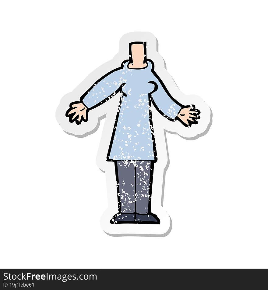 retro distressed sticker of a cartoon body