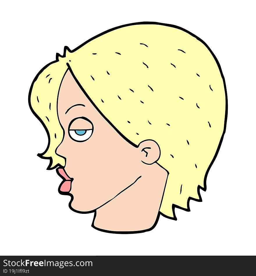 Cartoon Woman Raising Eyebrow