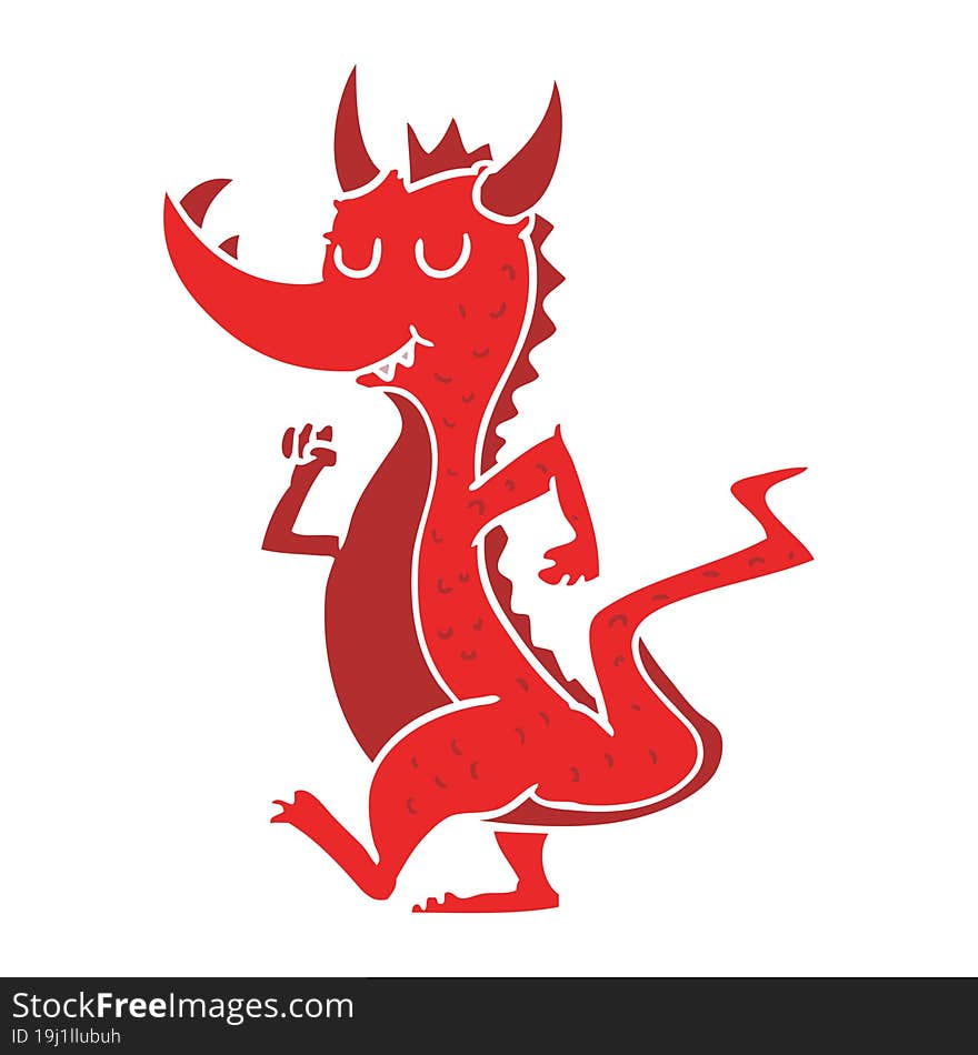 flat color style cartoon cute dragon