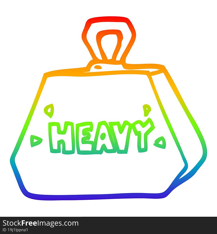 rainbow gradient line drawing cartoon heavy weight