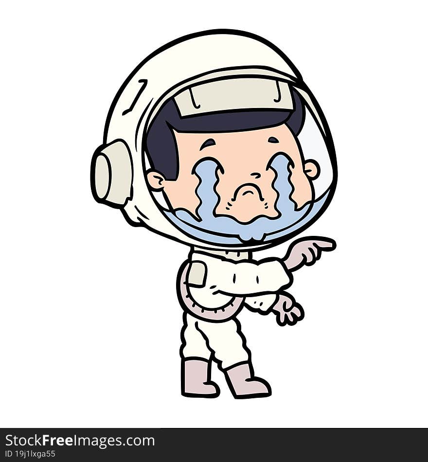 cartoon crying astronaut. cartoon crying astronaut