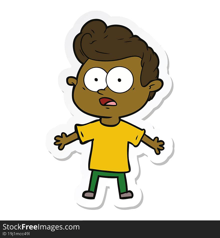 sticker of a cartoon staring man