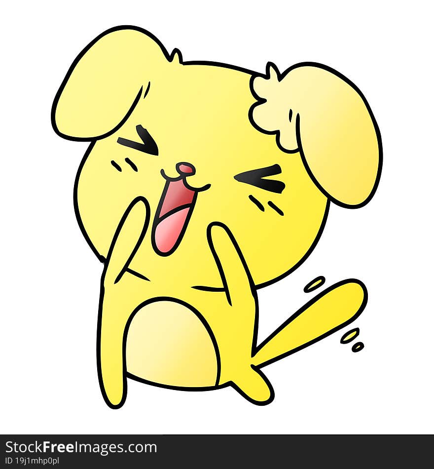 Gradient Cartoon Of Cute Kawaii Dog