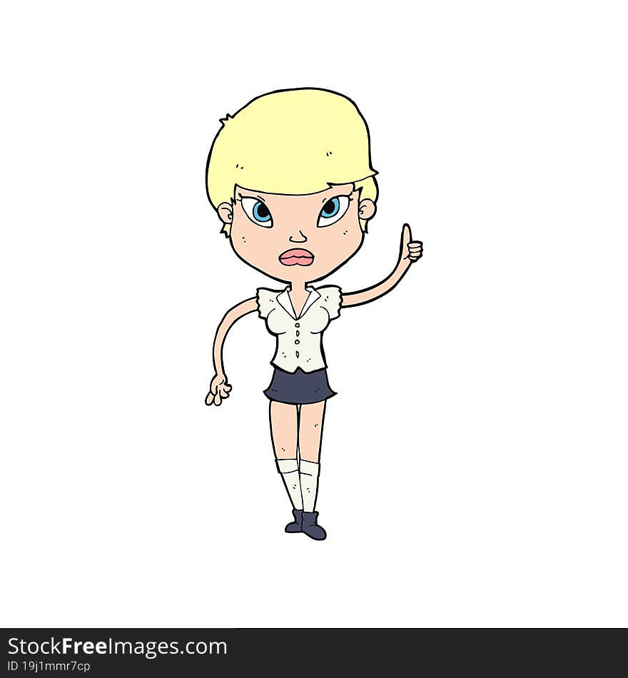 cartoon woman with idea