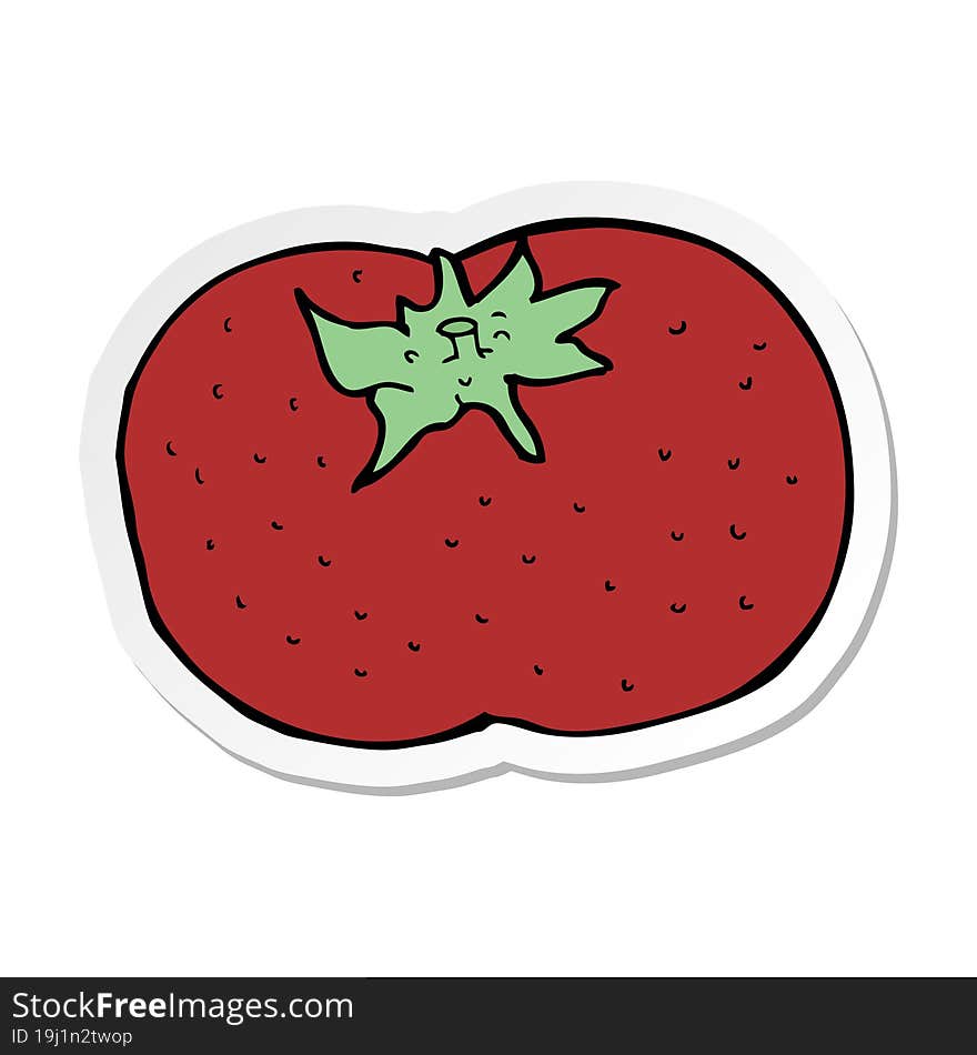 sticker of a cartoon tomato