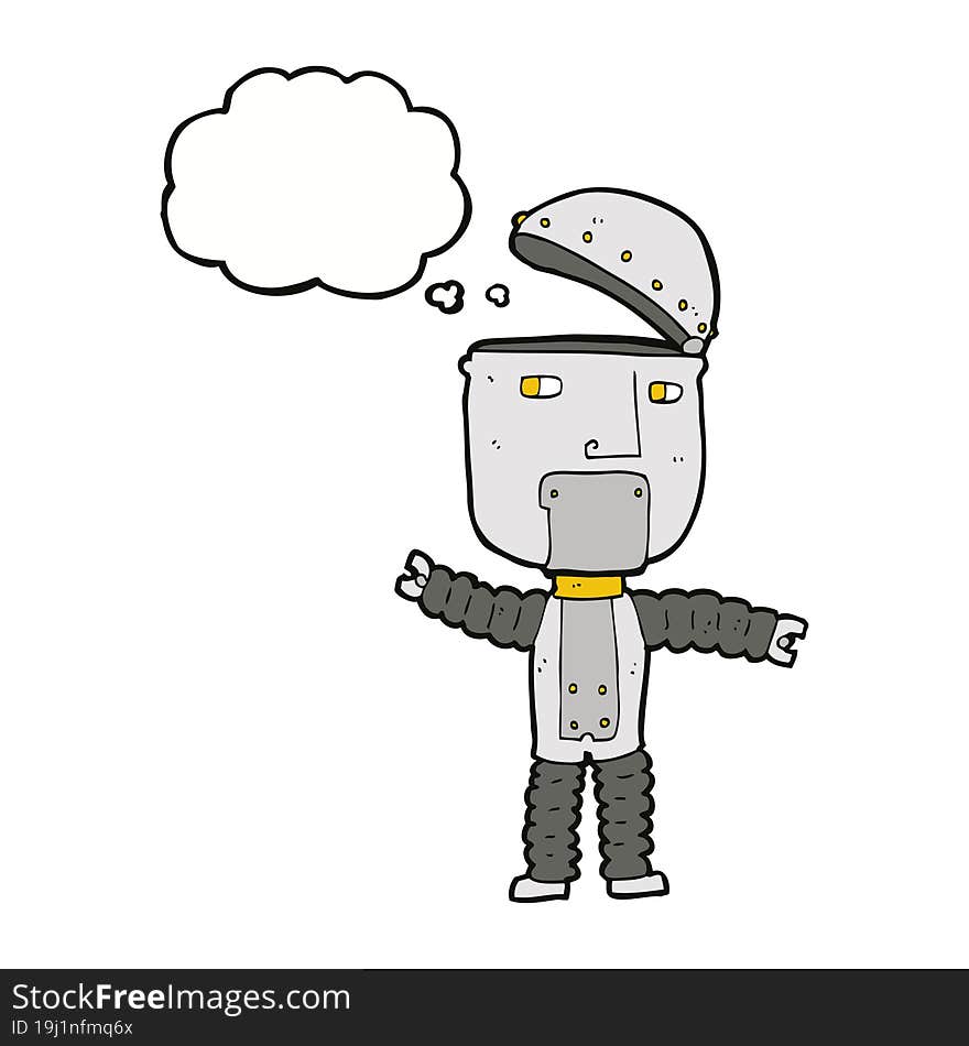 Cartoon Robot With Thought Bubble