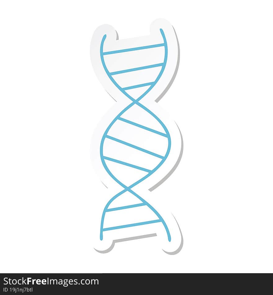 sticker of a cute cartoon DNA strand