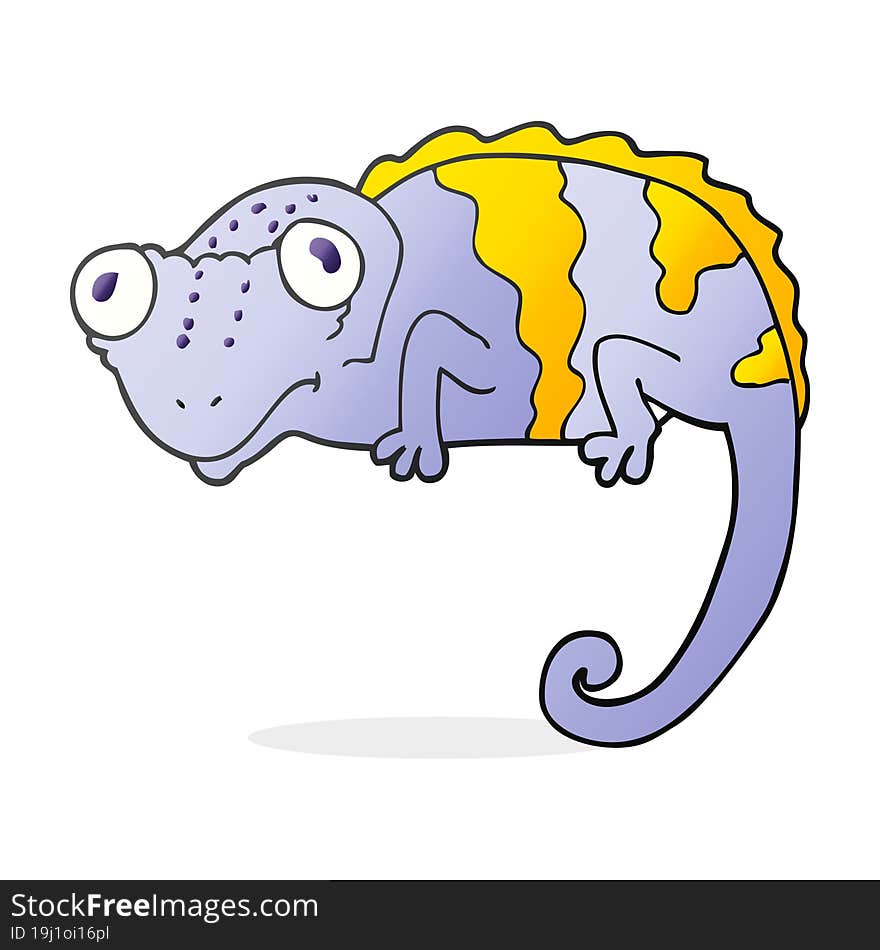 freehand drawn cartoon chameleon