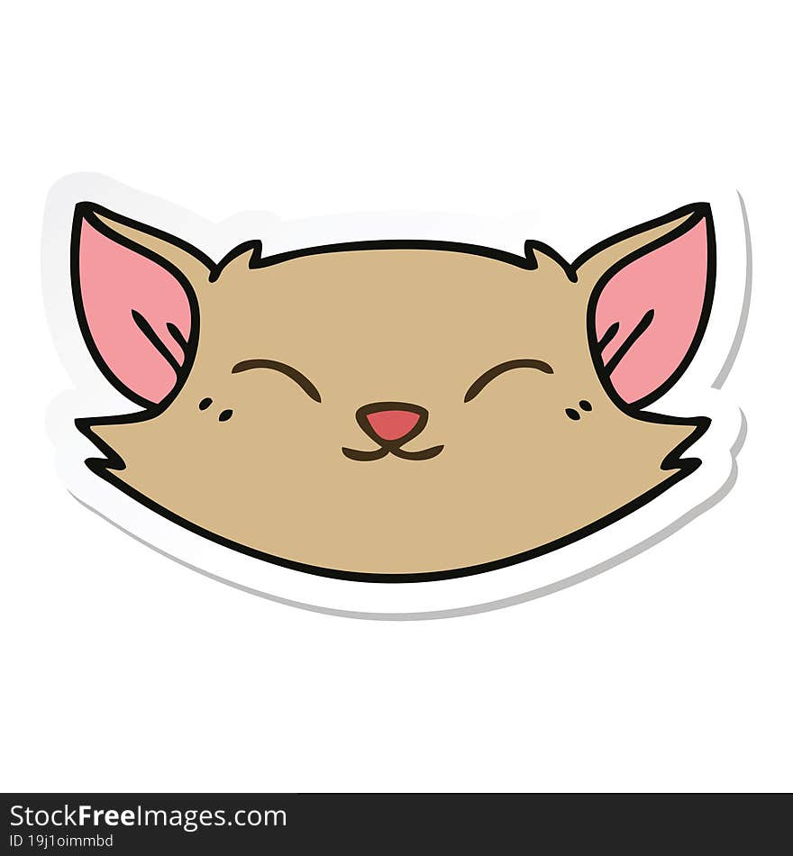 Sticker Of A Quirky Hand Drawn Cartoon Cat