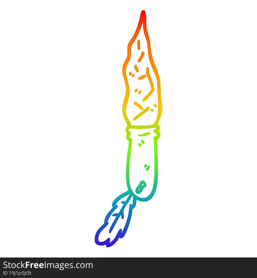 Rainbow Gradient Line Drawing Cartoon Primitive Stone Dagger