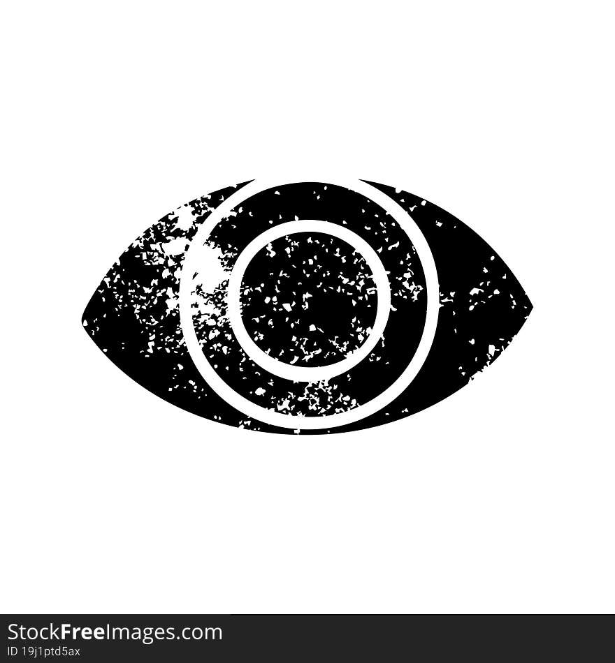 distressed symbol of a eye. distressed symbol of a eye