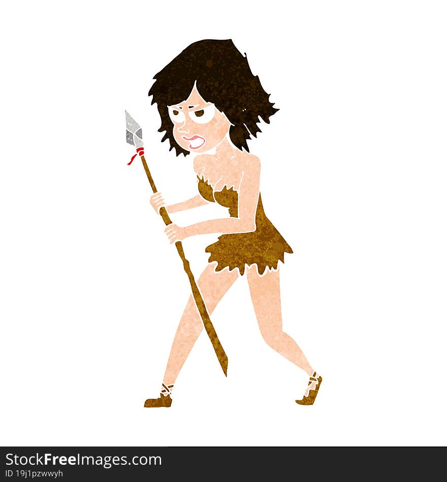 cartoon cave girl