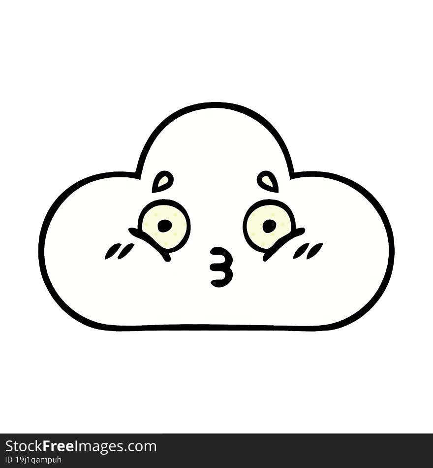 Comic Book Style Cartoon White Cloud