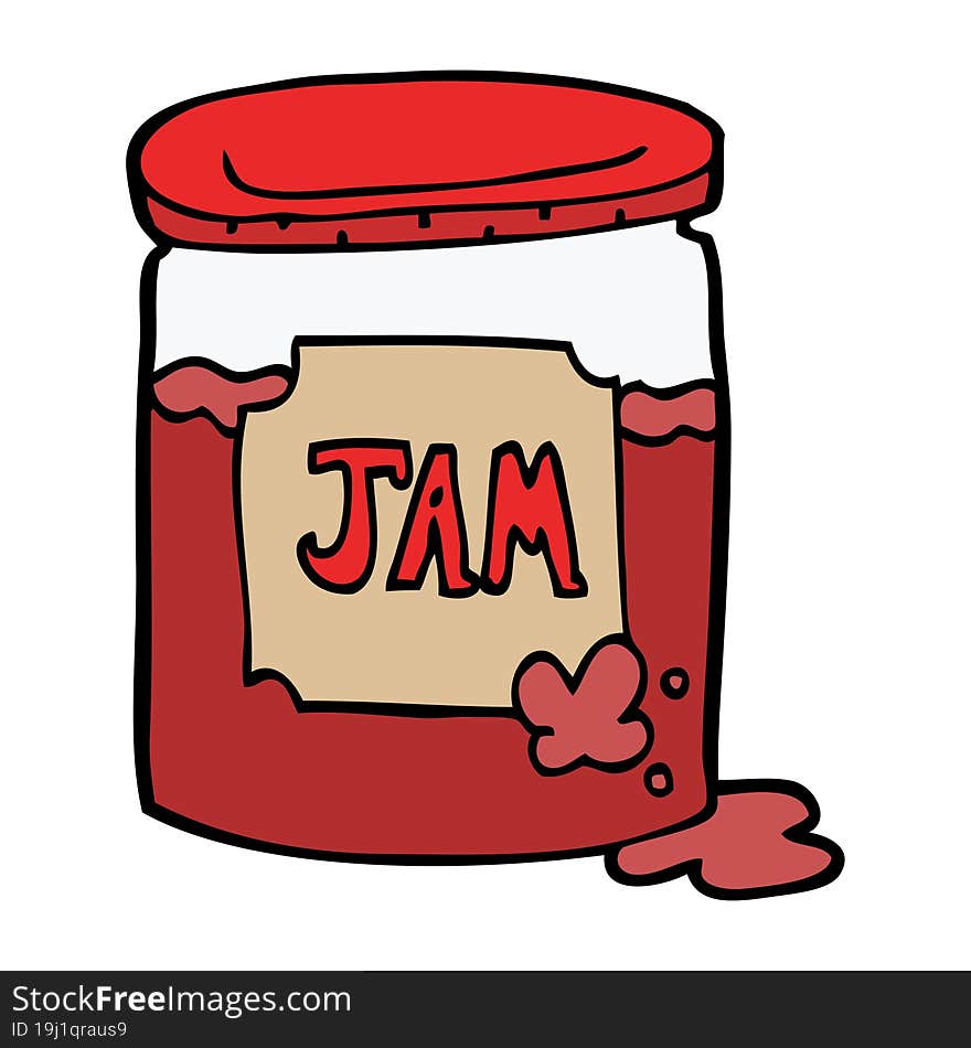 Cartoon Doodle Jam Pot