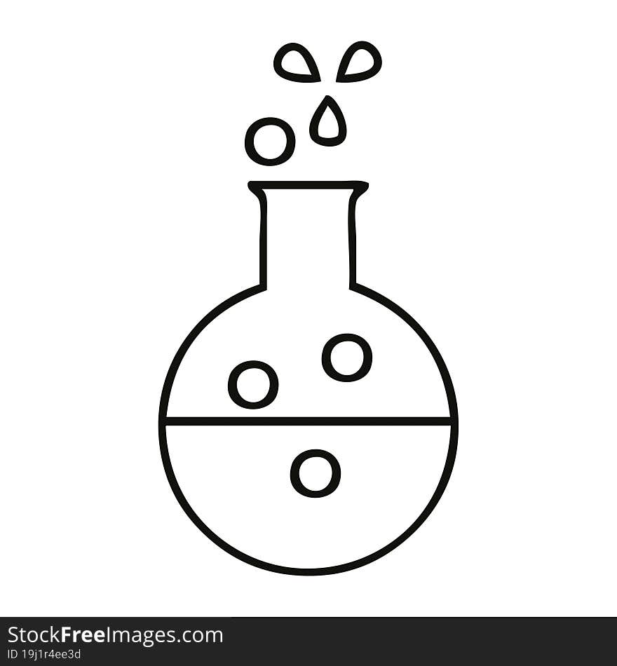 line drawing cartoon chemistry tube