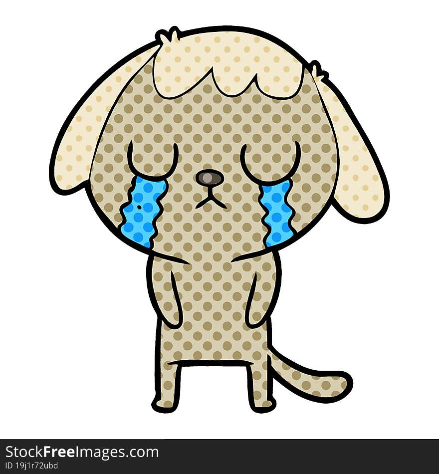 cute cartoon dog crying. cute cartoon dog crying