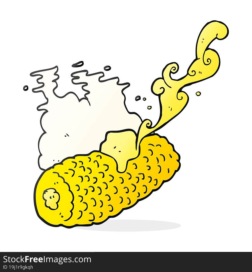 cartoon corn on cob with butter