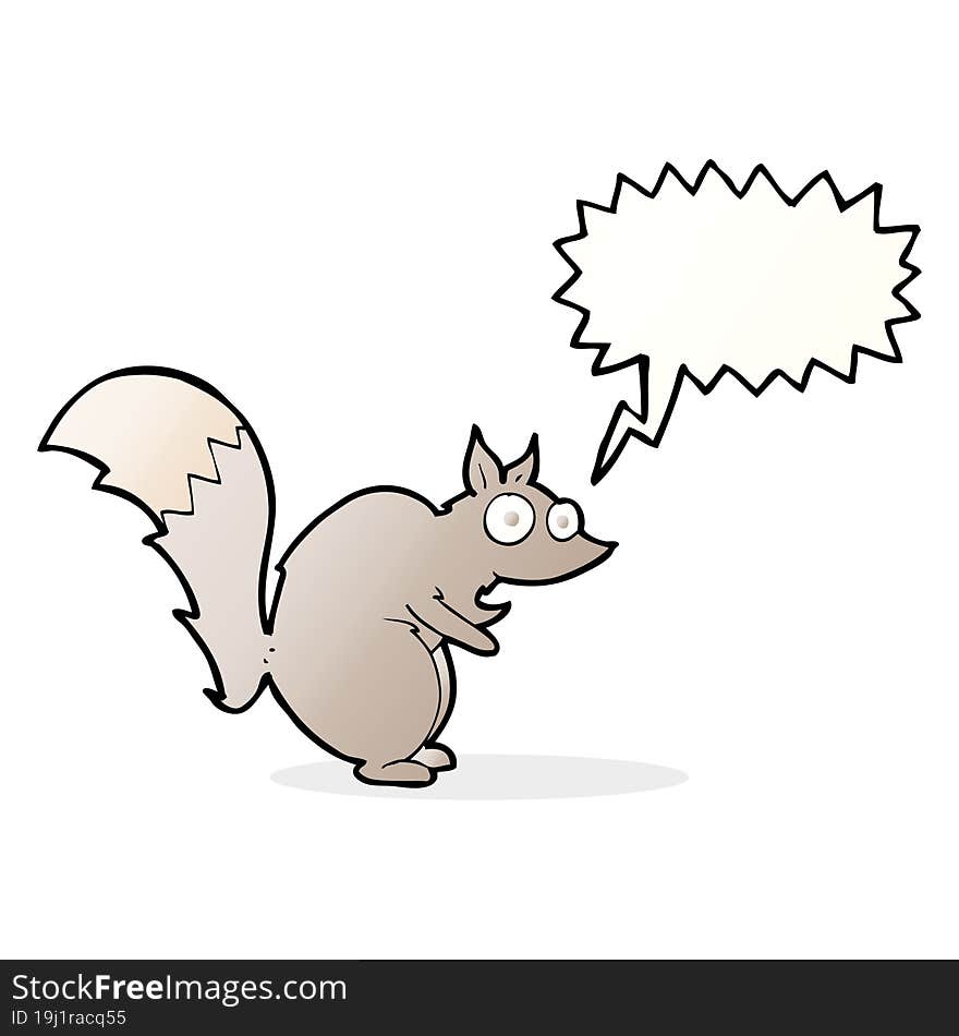 Funny Startled Squirrel Cartoon With Speech Bubble