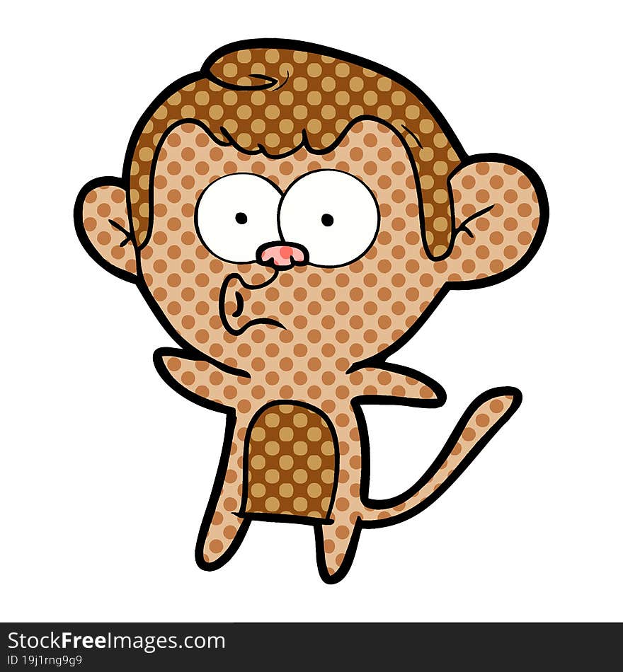 cartoon surprised monkey. cartoon surprised monkey