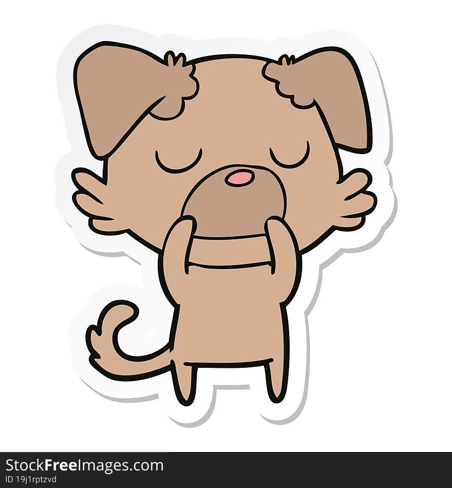 sticker of a cartoon dog