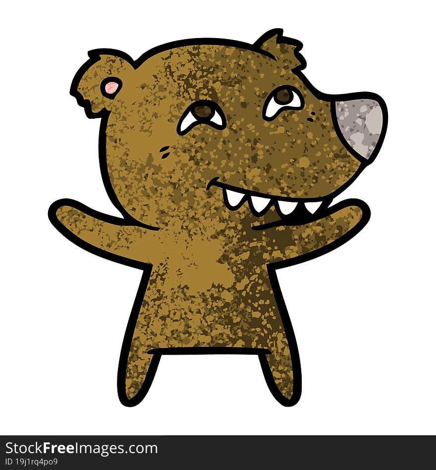 cartoon bear showing teeth. cartoon bear showing teeth