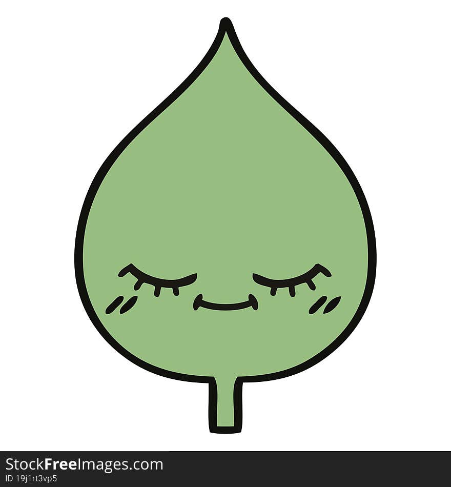 cute cartoon of a expressional leaf