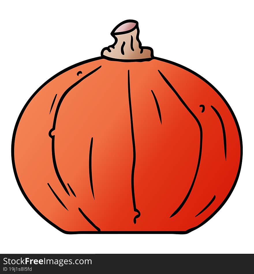 gradient cartoon doodle of a pumpkin