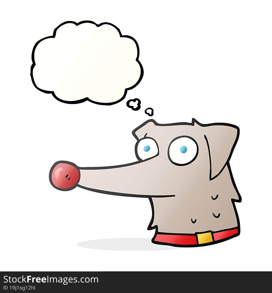 Thought Bubble Cartoon Dog With Collar