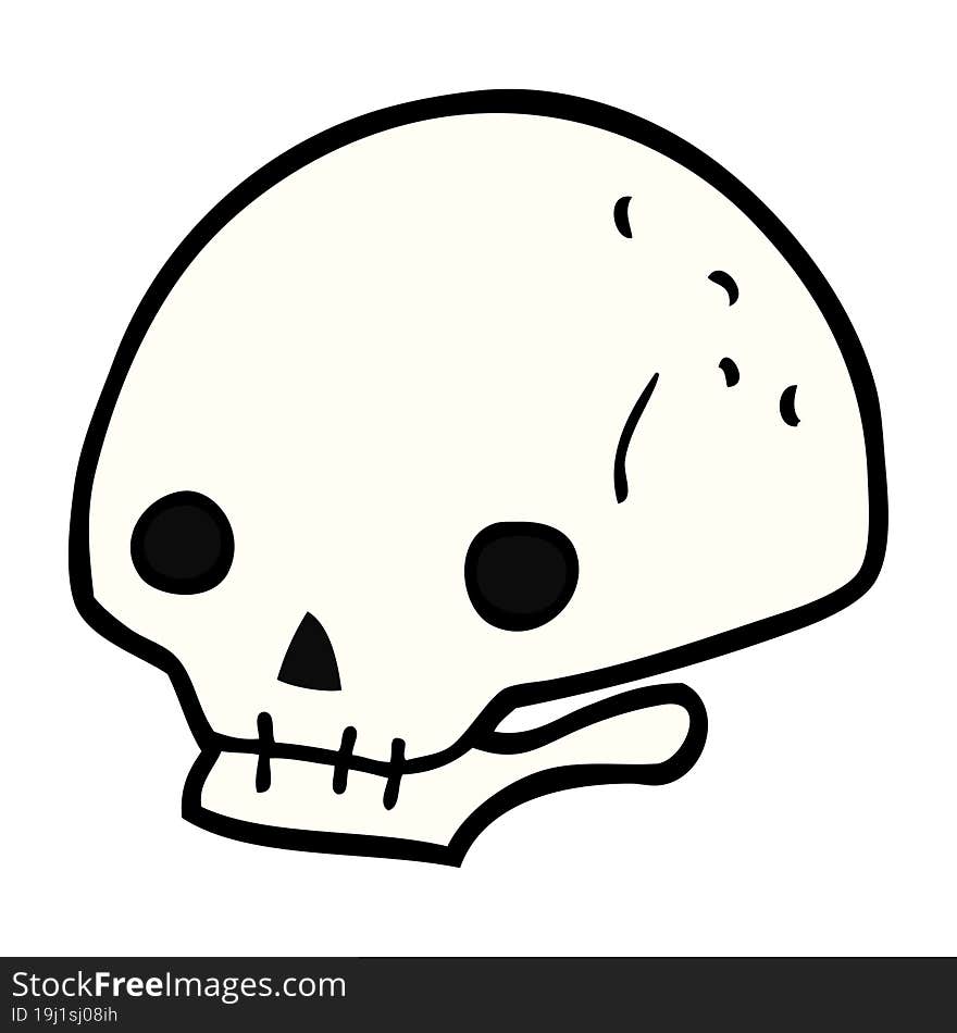 cartoon spooky skull