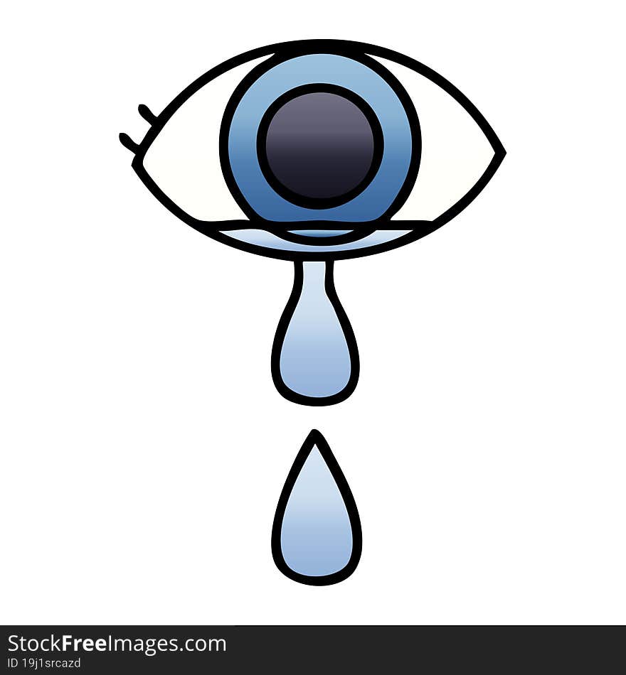 Gradient Shaded Cartoon Crying Eye