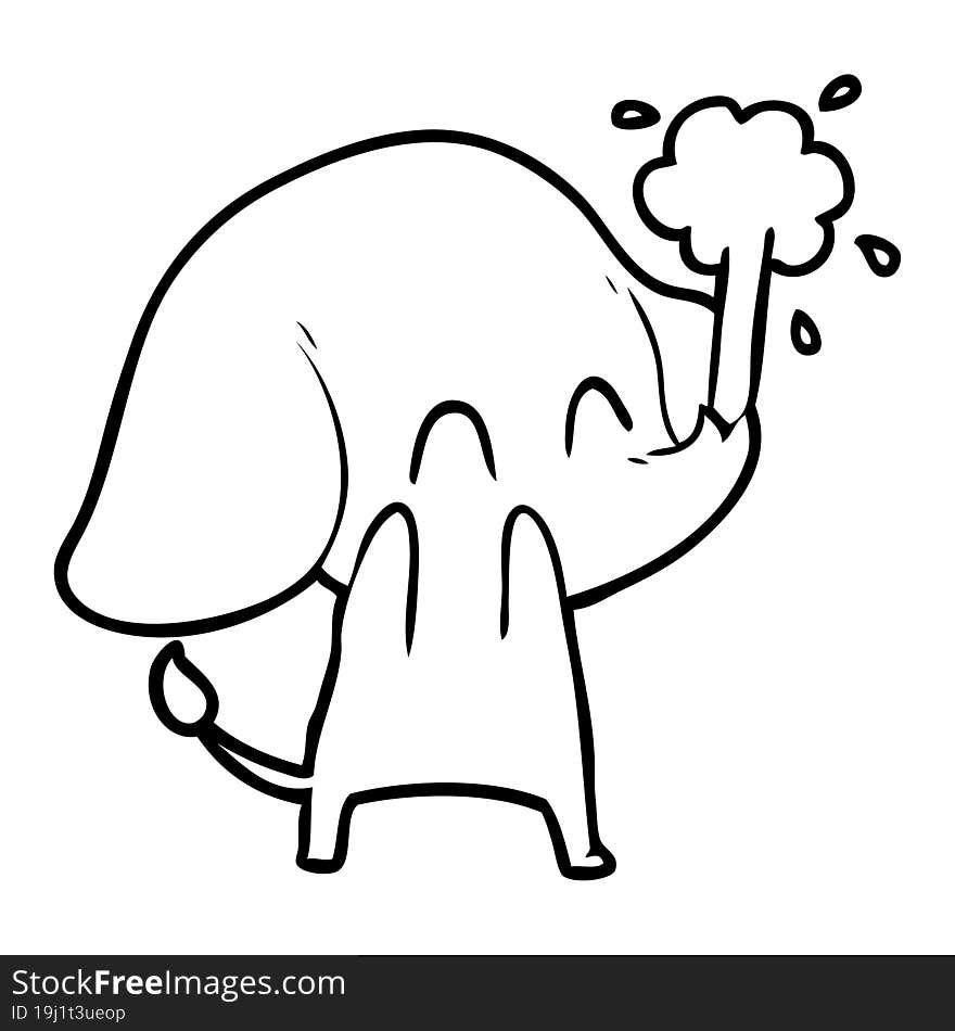 cute cartoon elephant spouting water. cute cartoon elephant spouting water