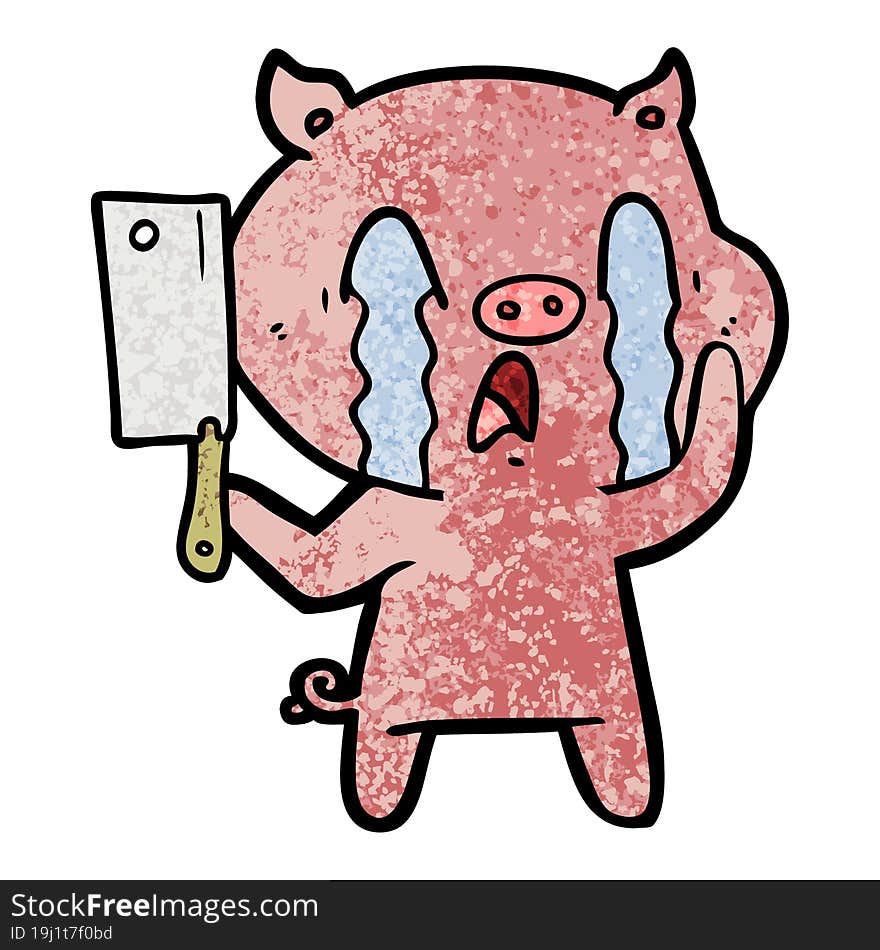 crying pig cartoon. crying pig cartoon