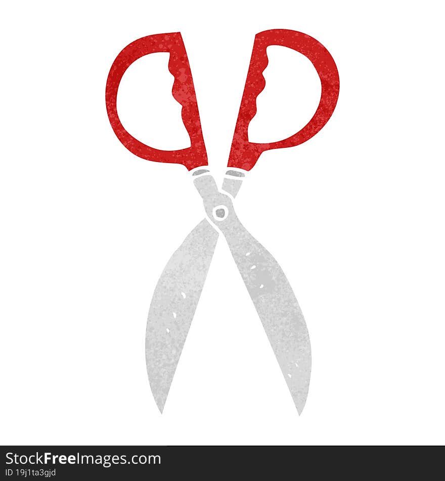 Retro Cartoon Pair Of Scissors