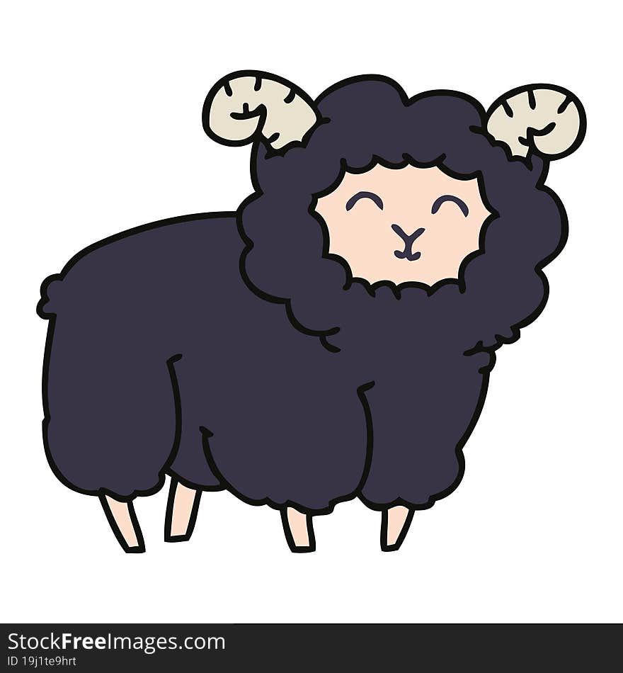 Quirky Hand Drawn Cartoon Ram