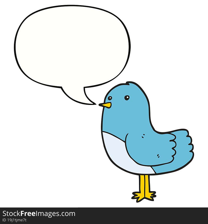 cartoon bird and speech bubble