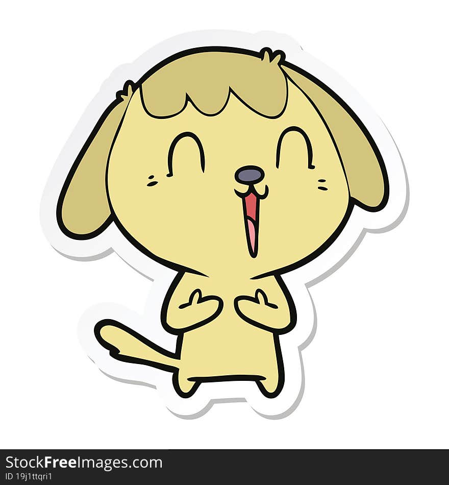 Sticker Of A Cute Cartoon Dog