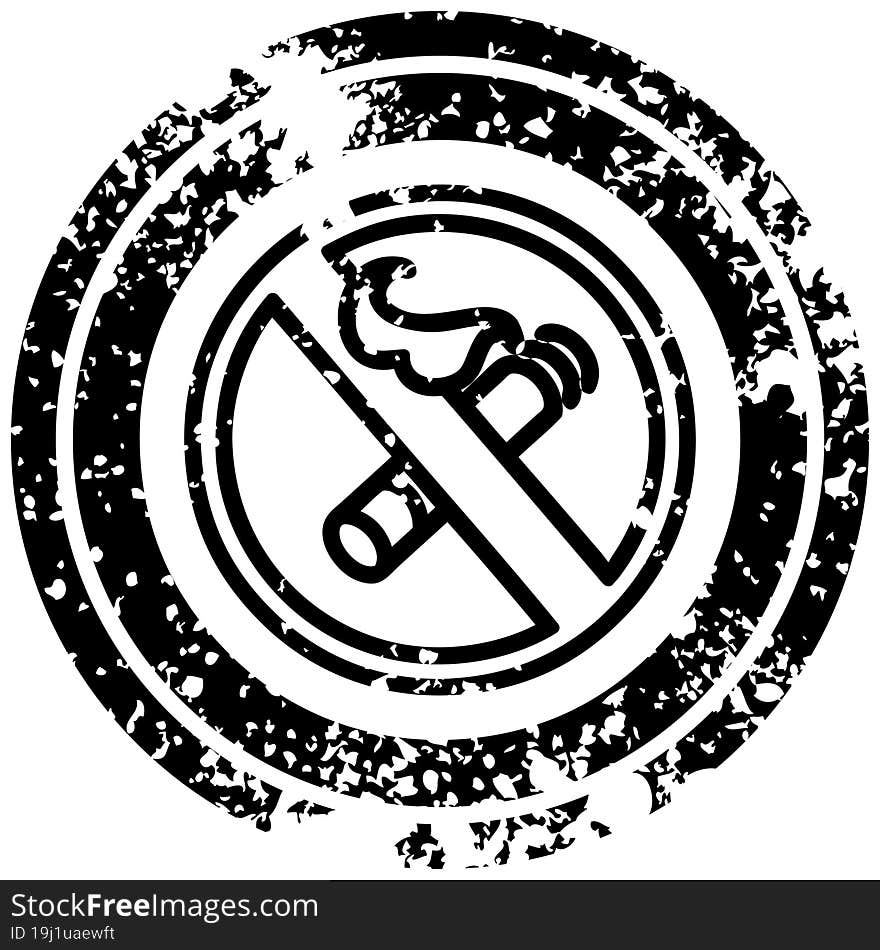 no smoking distressed icon