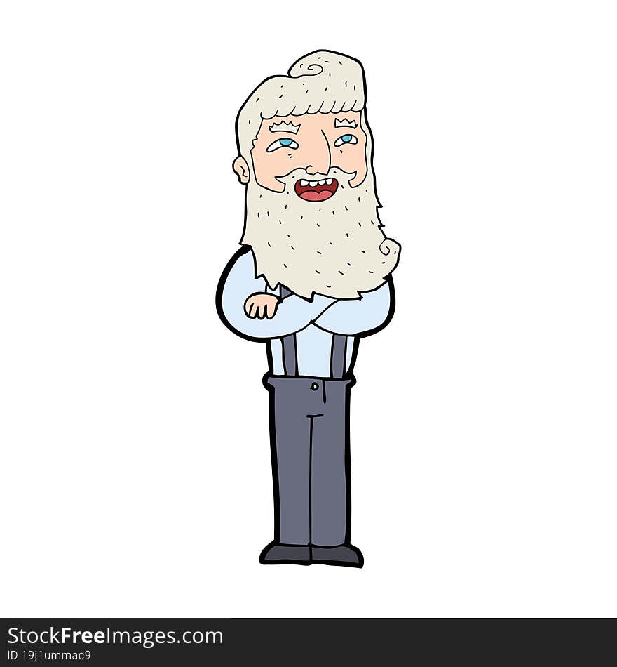 cartoon happy man with beard