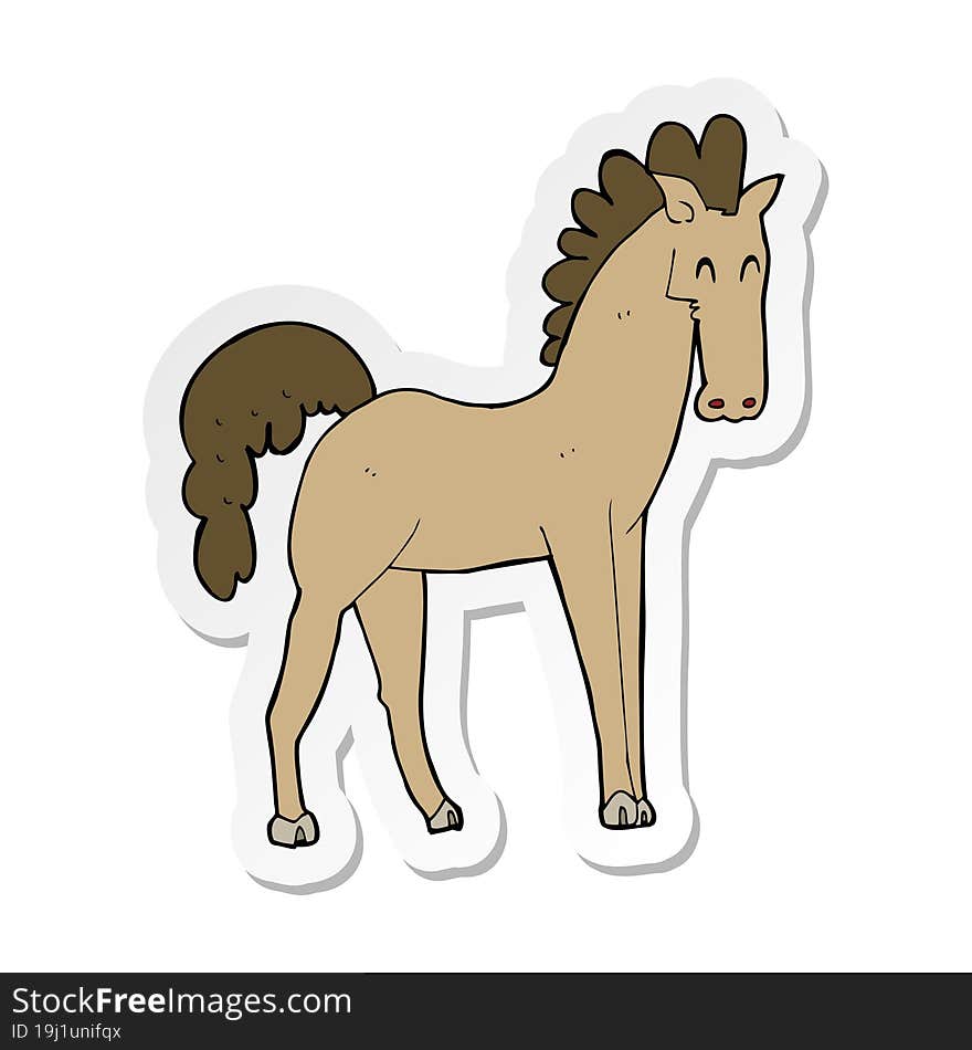 sticker of a cartoon horse