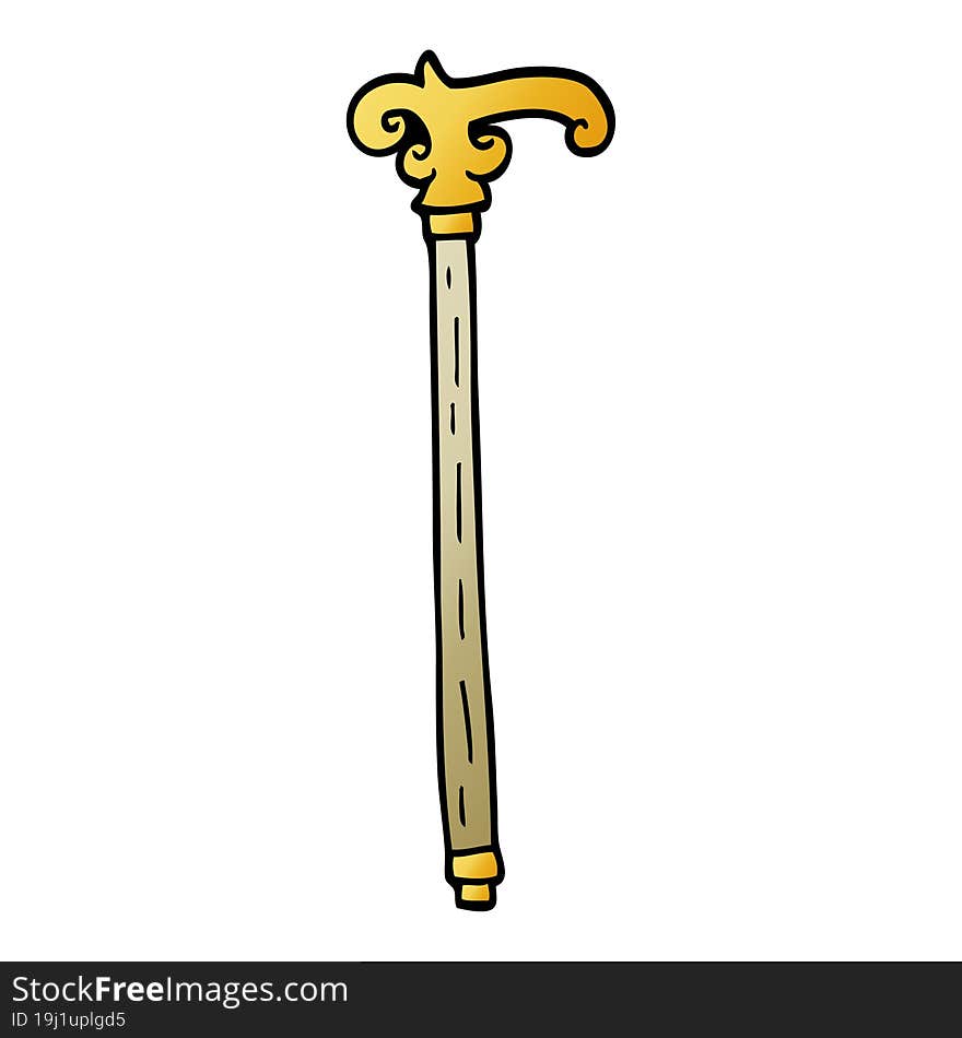 cartoon doodle fancy walking stick