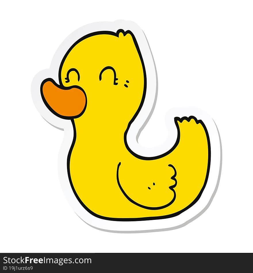 sticker of a cartoon duck