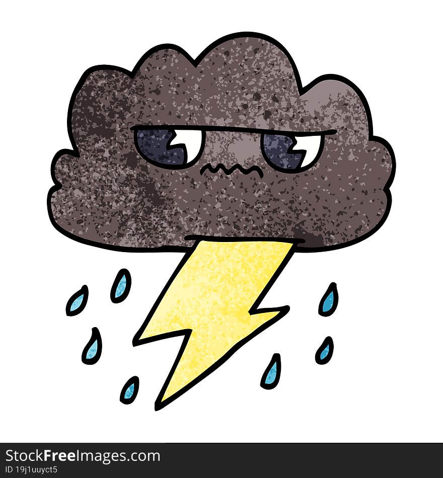 cartoon doodle thunder weather cloud