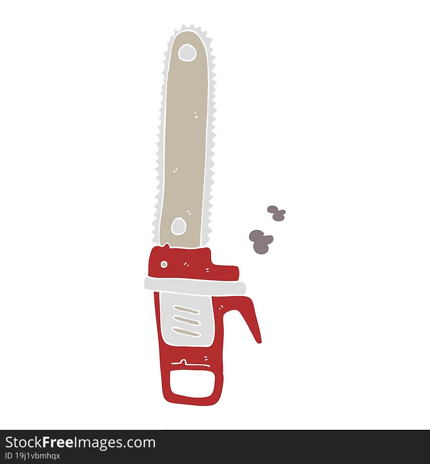 flat color illustration of a cartoon chainsaw